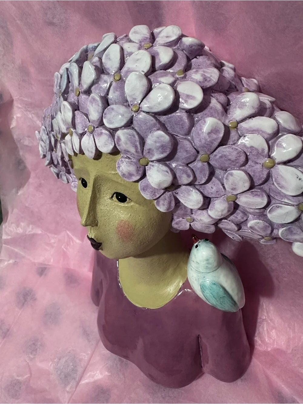 Dilicoming Modern Art Floral Head Statue Garden Bust